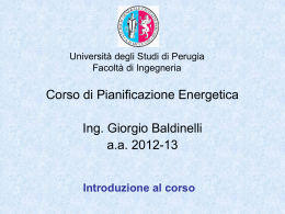 Corso di Pianificazione Energetica e Impatto Ambientale
