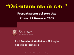 CORSO ESTIVO INTENSIVO I e II Facolt&agrave; di Medicina e Chirurgia