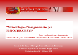 Corso di Laurea in Infermieristica - Universit&agrave; degli studi di Modena