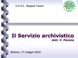 Pavone - BL Il servizio archivistico