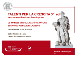 Il progetto Talenti 2014 - Camera di Commercio di Ancona