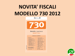 NOVITA` MODELLO 730 2012
