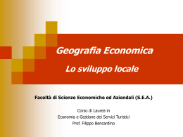 Introduzione - Sviluppo locale - Facoltà di Scienze Economiche ed