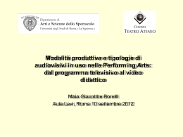 Modalità produttive e tipologie di audiovisivi nelle performing