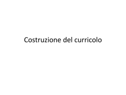 La costruzione del curricolo