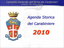 Agenda Storica del Carabiniere 2010