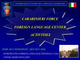 centro lingue estere dell`arma dei carabinieri activities