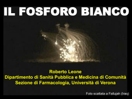 Tossicit&agrave; del FOSFORO BIANCO