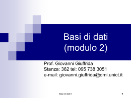 Oggetti SQL avanzati.