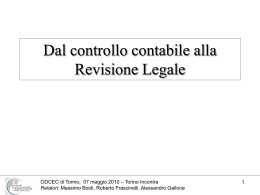 Dal controllo contabile alla Revisione Legale