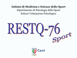 Settore Valutazione Psicologica Dip. Scienza dello