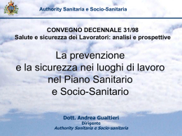 Diapositiva 1 - Segreteria di Stato Sanità