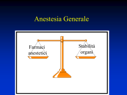 Anestesia generale - Corso di Laurea in Infermieristica