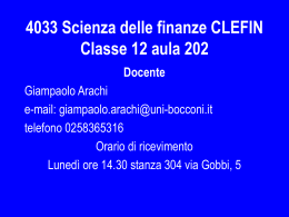 4033 Scienza delle finanze CLEFIN Classe 2 aula 202