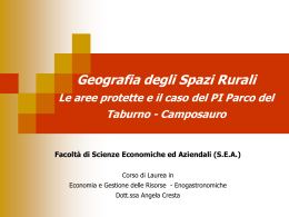 Parchi naturali - Facolt&agrave; di Scienze Economiche ed Aziendali