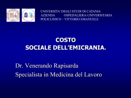 Costo sociale dell`emicrania