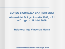 organizzazione dei lavori