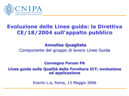 la Direttiva CE/18/2004 sull`appalto pubblico
