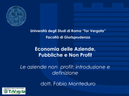 Settore_Non_Profit - Università degli Studi di Roma Tor Vergata