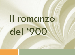 Il romanzo del Novecento