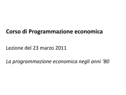 LEZIONE 23 marzo 2011 - Scuola di Economia e Statistica
