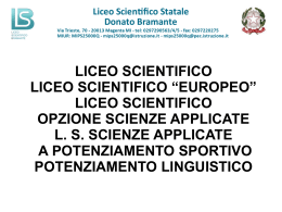 scarica presentazione indirizzi liceo scientifico &ldquo;d. bramante&rdquo;
