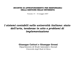 stato dell`arte, tendenze in atto e problemi di implementazione