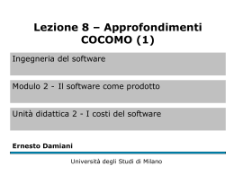 Approfondimenti COCOMO (1) - Università degli Studi di Milano