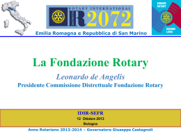 Leonardo de Angelis – La Fondazione Rotary e il Distretto 2072