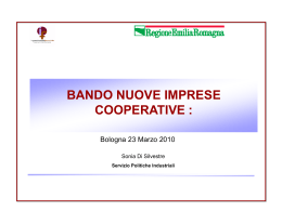 Slide illustrative del bando per nuove coop