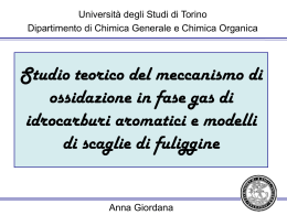 Studio teorico del meccanismo di ossidazione in fase gas di