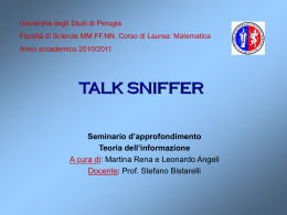 talk sniffer - Dipartimento di Matematica e Informatica