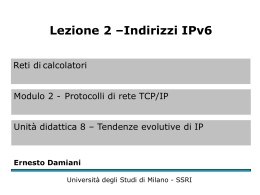 Indirizzi IPv6 - Università degli Studi di Milano