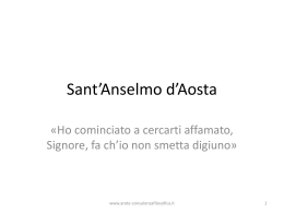 Sant`Anselmo d`Aosta - Consulenza Filosofica