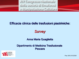 Survey - Societ&agrave; Italiana di Emaferesi e Manipolazione cellulare