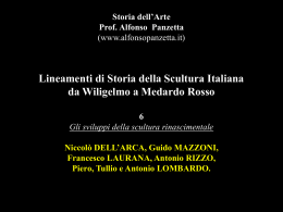 Lineamenti di Storia della Scultura Italiana da Wiligelmo a Medardo