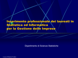 Inserimento professionale dei laureati in Statistica ed Informatica per
