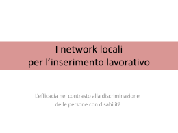 I network locali per l`inserimento lavorativo