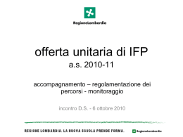 Offerta unitaria di IFP 2010 2011