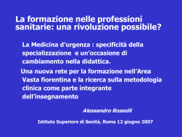 La formazione nelle professioni sanitarie: una rivoluzione possibile