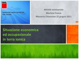 Situazione economica ed occupazionale in terra