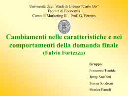 Fulvio Fortezza - Università di Urbino
