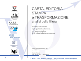 La filiera della carta, editoria, stampa e trasformazione