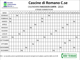 Calendario raccolta carta Romano e Cascine 2014