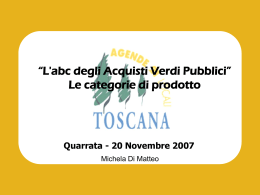 Le categorie di prodotto - Quarrata