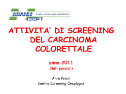 Attività di screening colorettale 2011