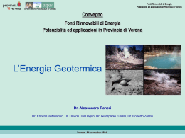 L`Energia Geotermica - Provincia di Verona