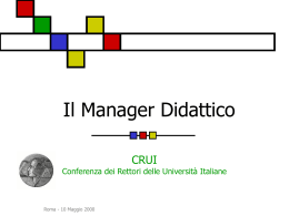 Il manager didattico - CRUI - Dipartimento di Informatica e