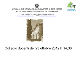 CD del 23 -10- 2012 - Benvenuti al Liceo Decio Celeri