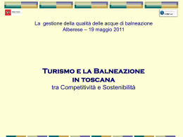 Turismo e la Balneazione in Toscana tra Competitività - mo